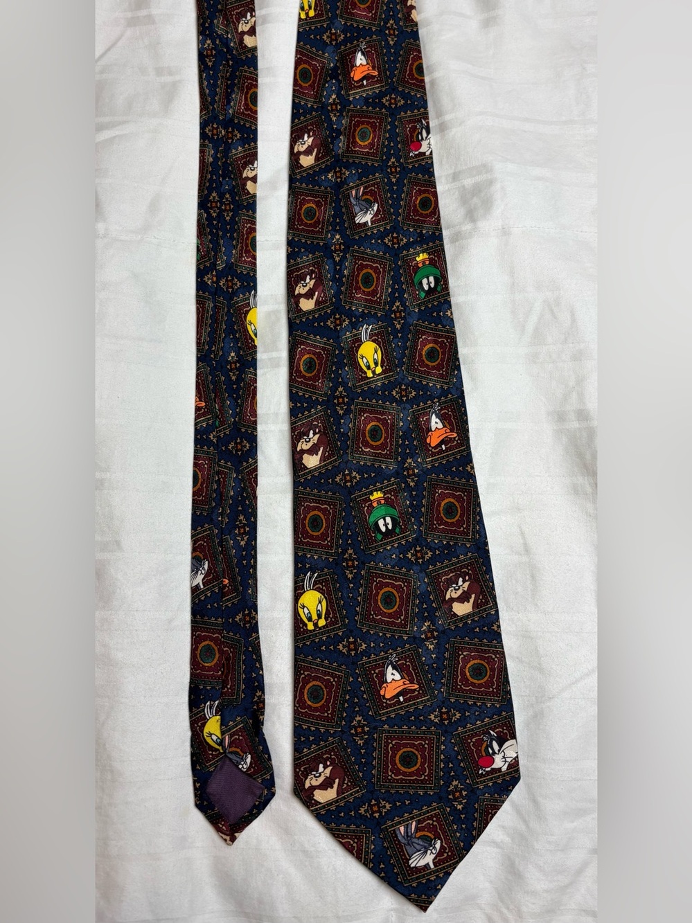 Warner Bros. Navy Looney Tunes Character Pattern Tie SILk